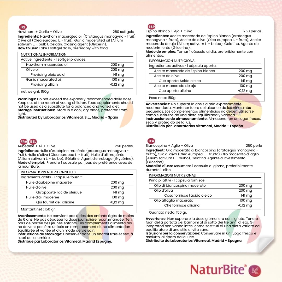 Eubépine, Ail & Olive, 500mg 250 perles. NaturBite
