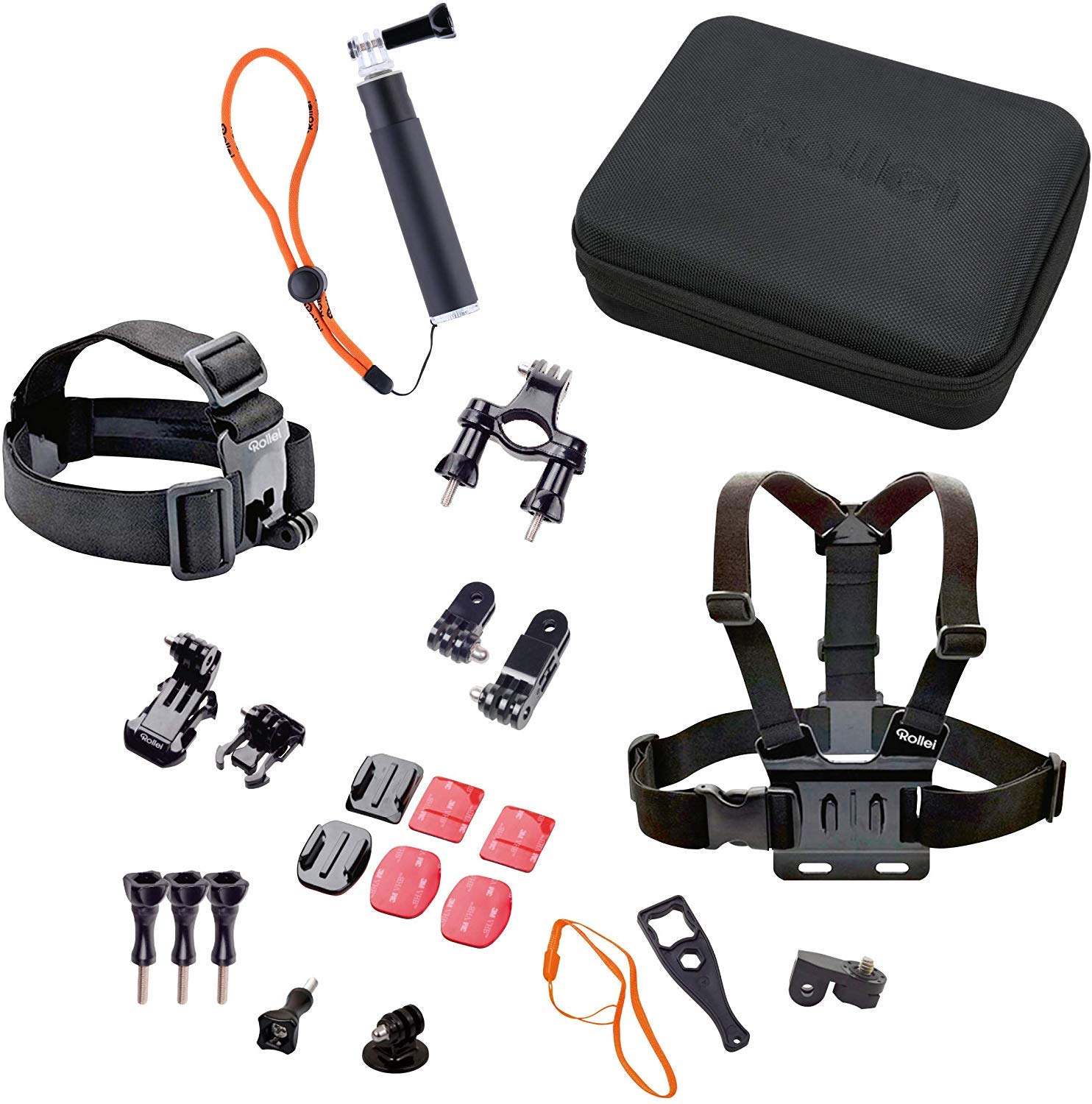 Rollei Actioncam 372 - Action-Camcorder - Schwarz & 21639 Actioncam Zubehör Set Outdoor - 23-teiliges Set, ideal zum Klettern,Wandern und andere Outdoor-Aktivitäten Actioncams und GoPro