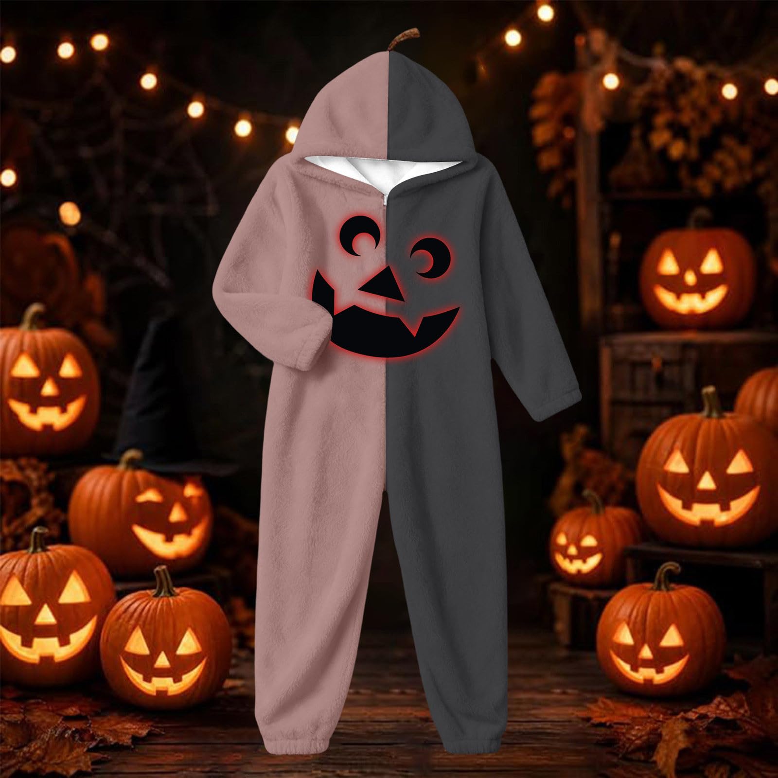 Kigurumi Kostüm Herren Lustiges Halloween Onesie Lustig Anime Cosplay Witzige Kostüme Halloween-Kostüm Witzig Erwachsene Damen Warm Ganzkörper Werwolf Faschingskostüme Pyjama Große Größen Frauen