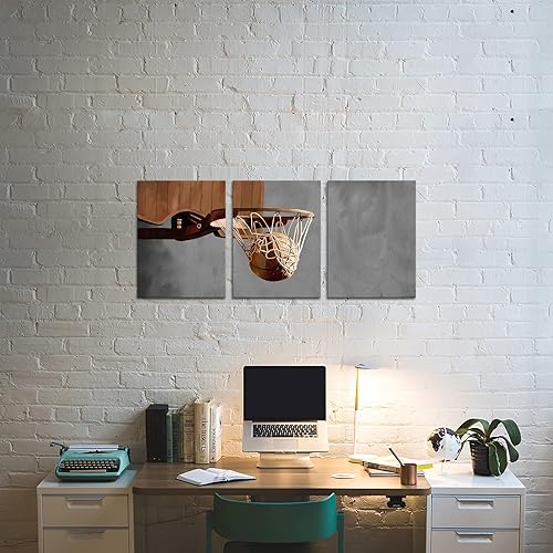 Miniatura 4 de Apicoture Decoración de baloncesto para pared, impresiones de baloncesto deportivo, decoración de pared para adolescentes y niños, sala de estudio,