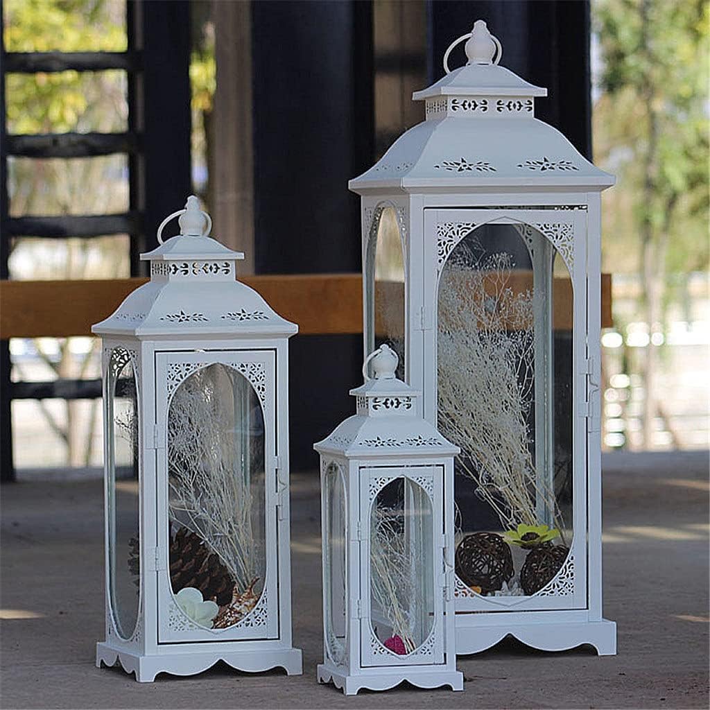 Candlestick Holder, Wrought Iron Retro Windproof Candle Holder, Metal Glass Lantern, Creative Romantic Wind Lantern Candlestick Holder