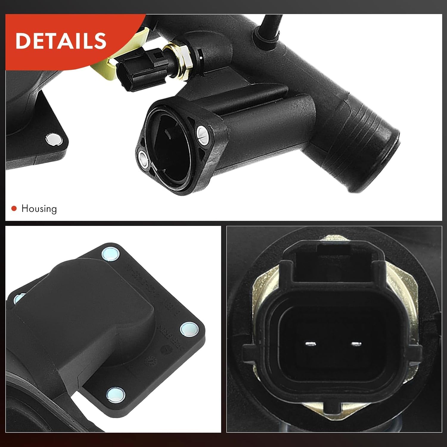 A-Premium Engine Coolant Thermostat Housing Assembly with Sensor Compatible with Land Rover Range Rover Sport 2006-2009 LR3 2005-2009 4.4L