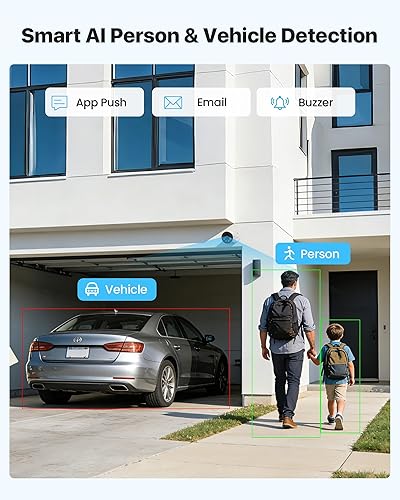 Miniatura 3 de ZOSI Sistema de cámara de seguridad de 5MP con audio, 4 cámaras IP PoE con cable de 4MP para interiores y exteriores, detección inteligente de