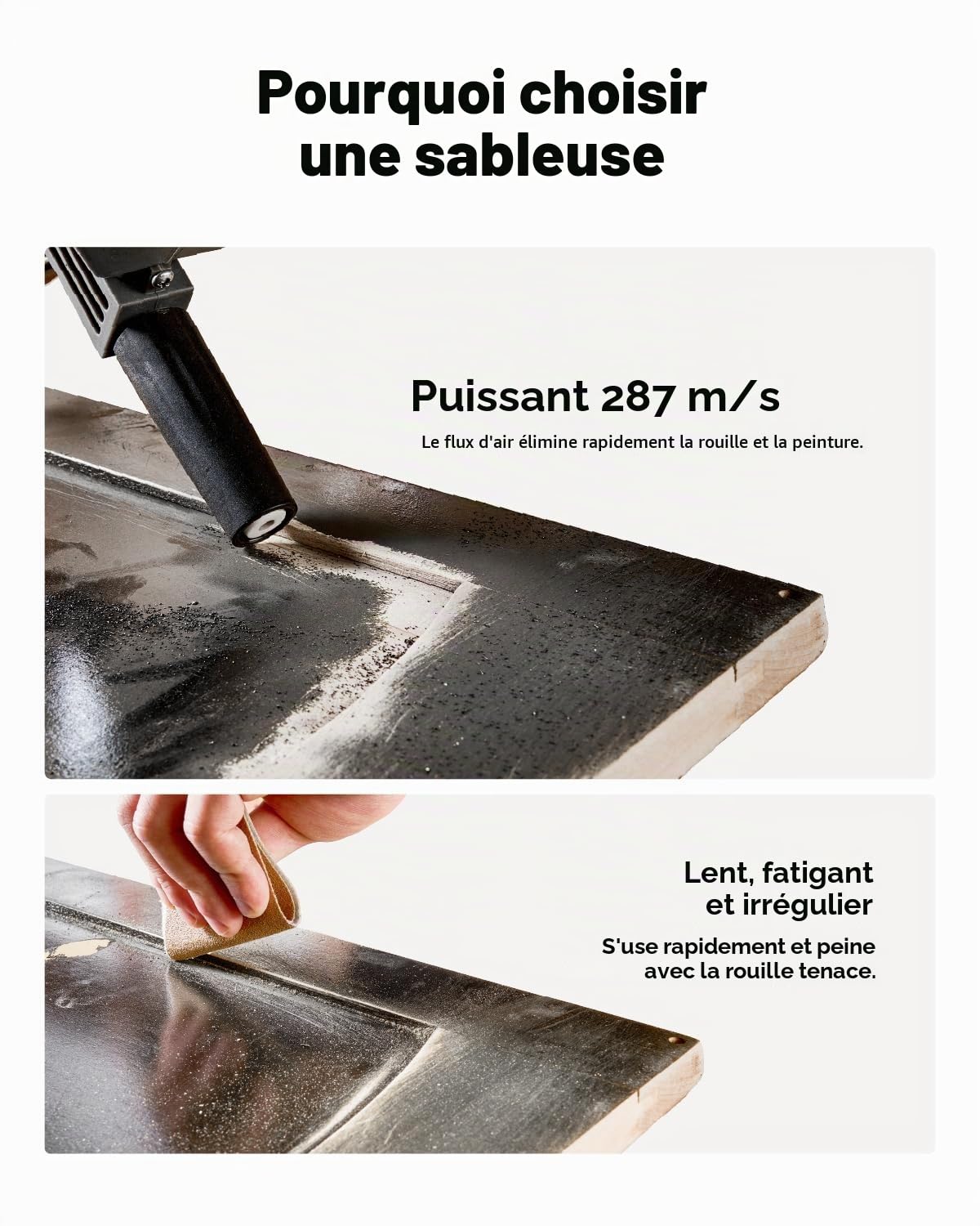 InoKraft Kit pistolet sablage portable avec séparateur huile-eau buse extension mini sableuse rouille peinture