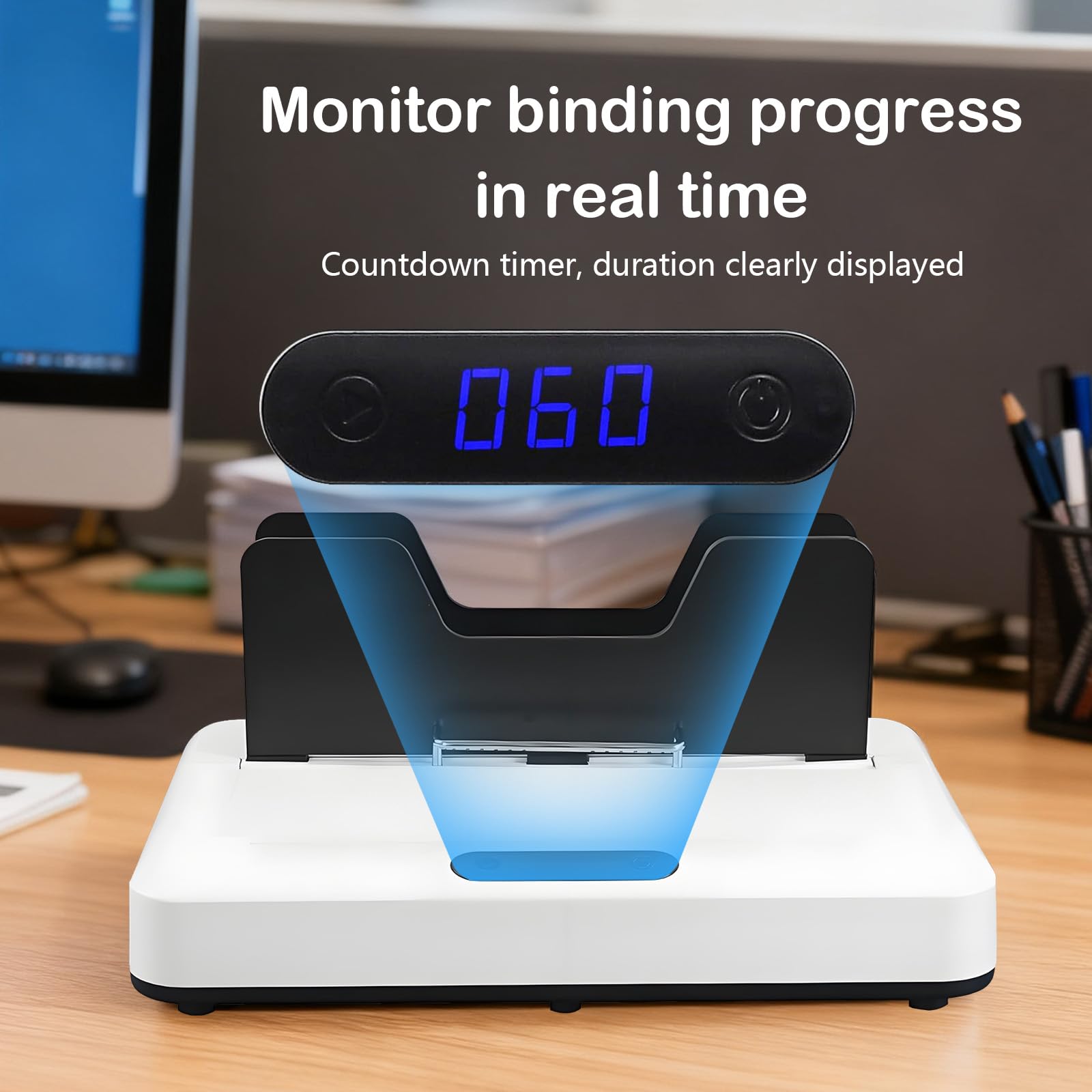 Rilegatrice Termica, Rilegatrice, Dispositivo Rilegatura Automatico Senza Preriscaldamento 3 Impostazioni Tempo Per 600 Fogli Capacità 1-60 Mm Con Fessura Raffreddamento E Vibrazione A Microonde