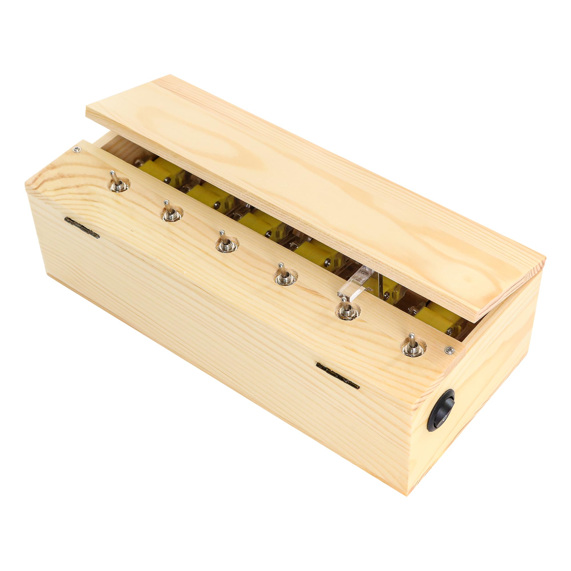 BuleVina Divertente scatola giocattolo inutile, kit creativo in legno con dito di atteggiamento, interruttori multipli, ricaricabile che si spegne, divertente regalo di compleanno per adulti, riduce