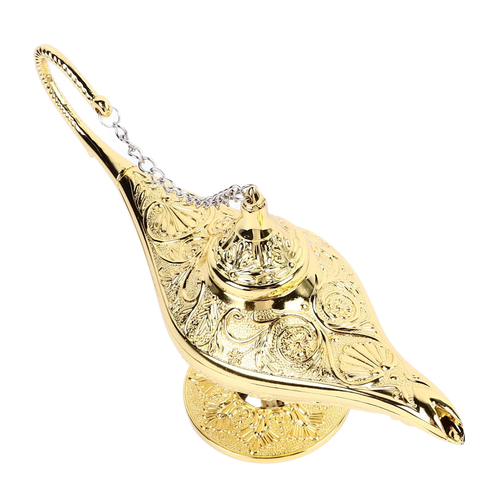 Jelquix Arabian Lamp Vintage Exquisite Wishing Lamp Decoration for Home Decor, Zinc Alloy, Handcrafted, 22 X 12 X 7.5cm, (Gold)