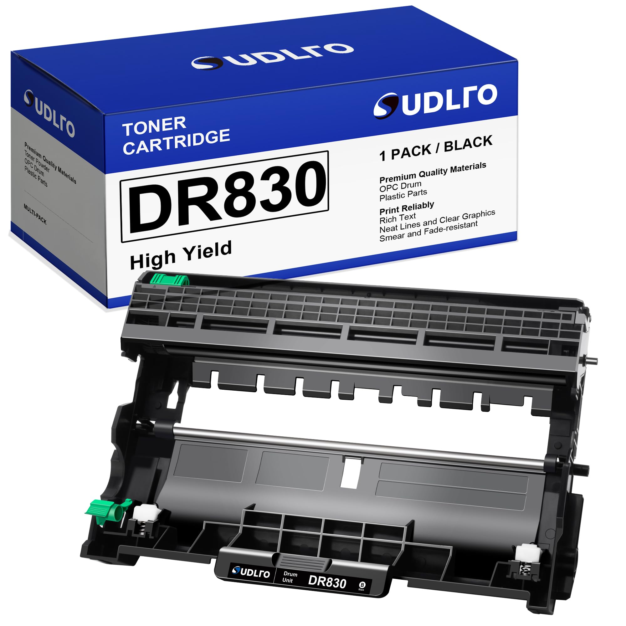 DR830 Drum Replacement (Not Toner) - Compatible with Brother DR-830 Drum Unit for Brother HL-L2400D HL-L2460DW HL-L2405DW HL-L2480DW DCP-L2640DW MFC-L2760DW MFC-L2820DW MFC-L2820DWXL Printer (1 Black)
