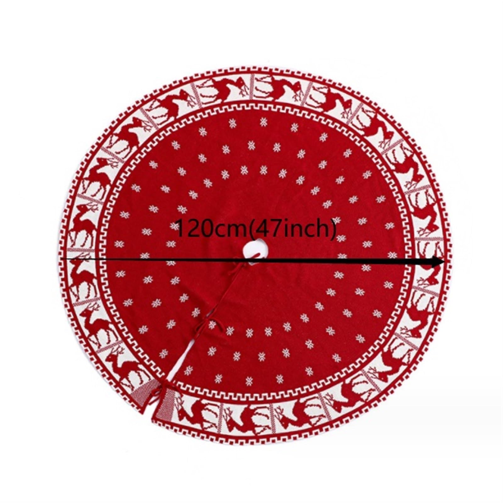 Tappeto Albero di Natale, Gonna per Albero di Natale da 47 Pollici, Lavorazione A Maglia Morbida per Decorazioni Natalizie per La Casa Festa Forniture(A)
