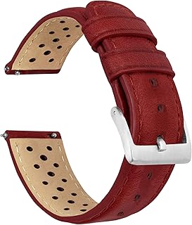 Barton Racing & Rally Horween Leather Straps with Integrated Quick Release Spring Bars - Standard Length fits Wrists 5" to 8"-18mm, 19mm, 20mm, 21mm, 22mm, 23mm & 24mm Watch Bands - Choose Strap Color & Width