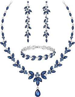 Wedding Jewelry Sets for Bride Bridesmaid Bridal Jewelry Set for Women Wedding Crystal Necklace