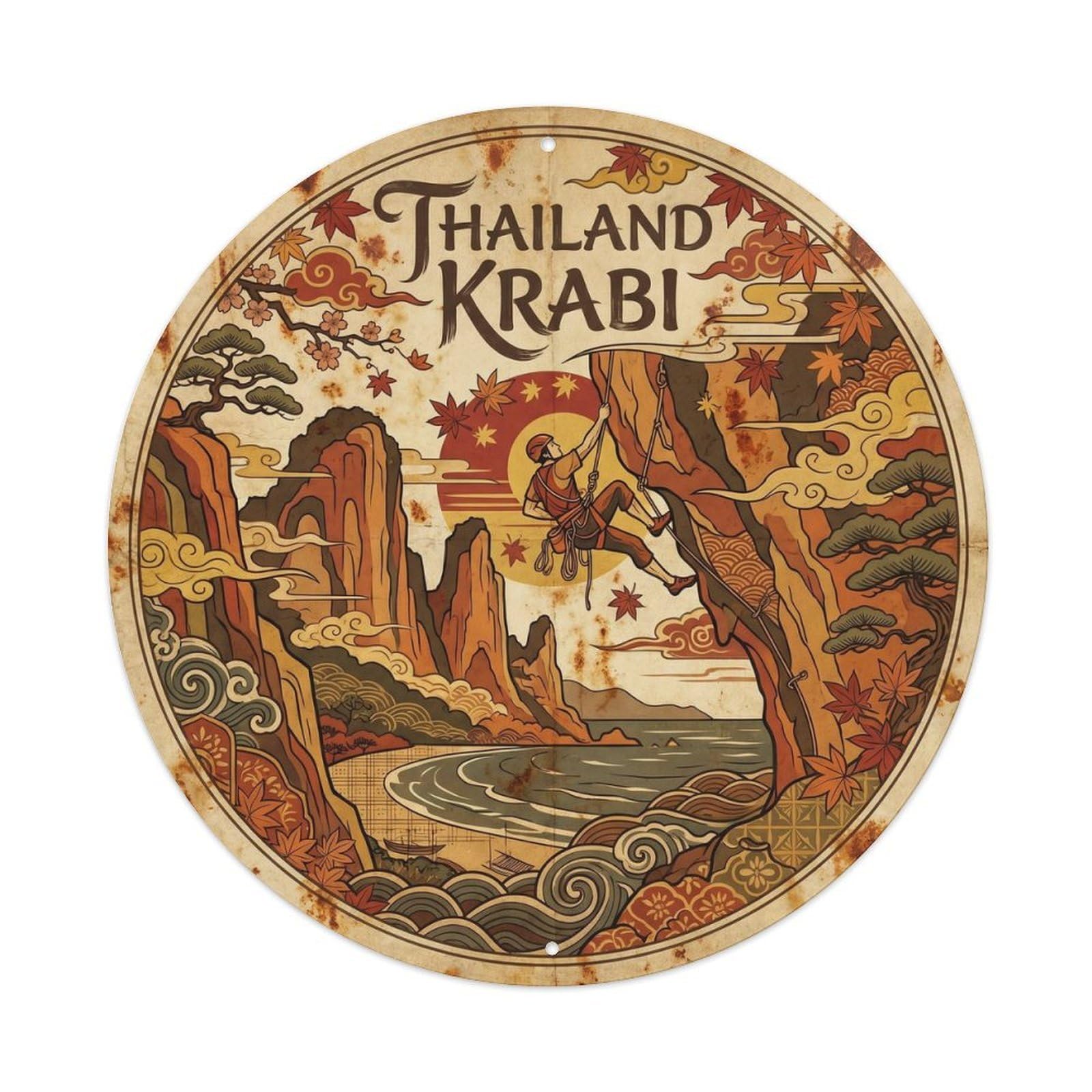 Thailand Krabi Island Travel Tropical Coast Metal Tin Sign