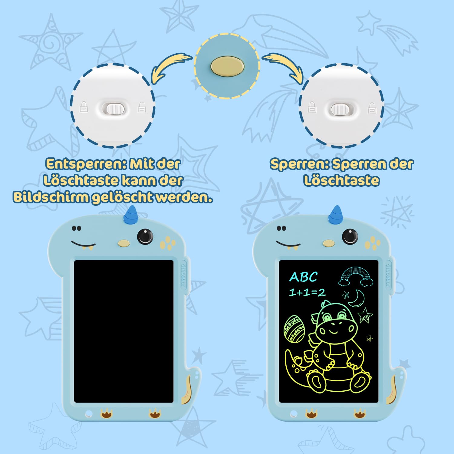 Lot De 4 Ardoises Magiques LCD Pour Enfants - Écran Sans Lumière Bleue, écologique, Ultra Léger | Cadeau Parfait Pour Dessin, écriture, Voyages - 8