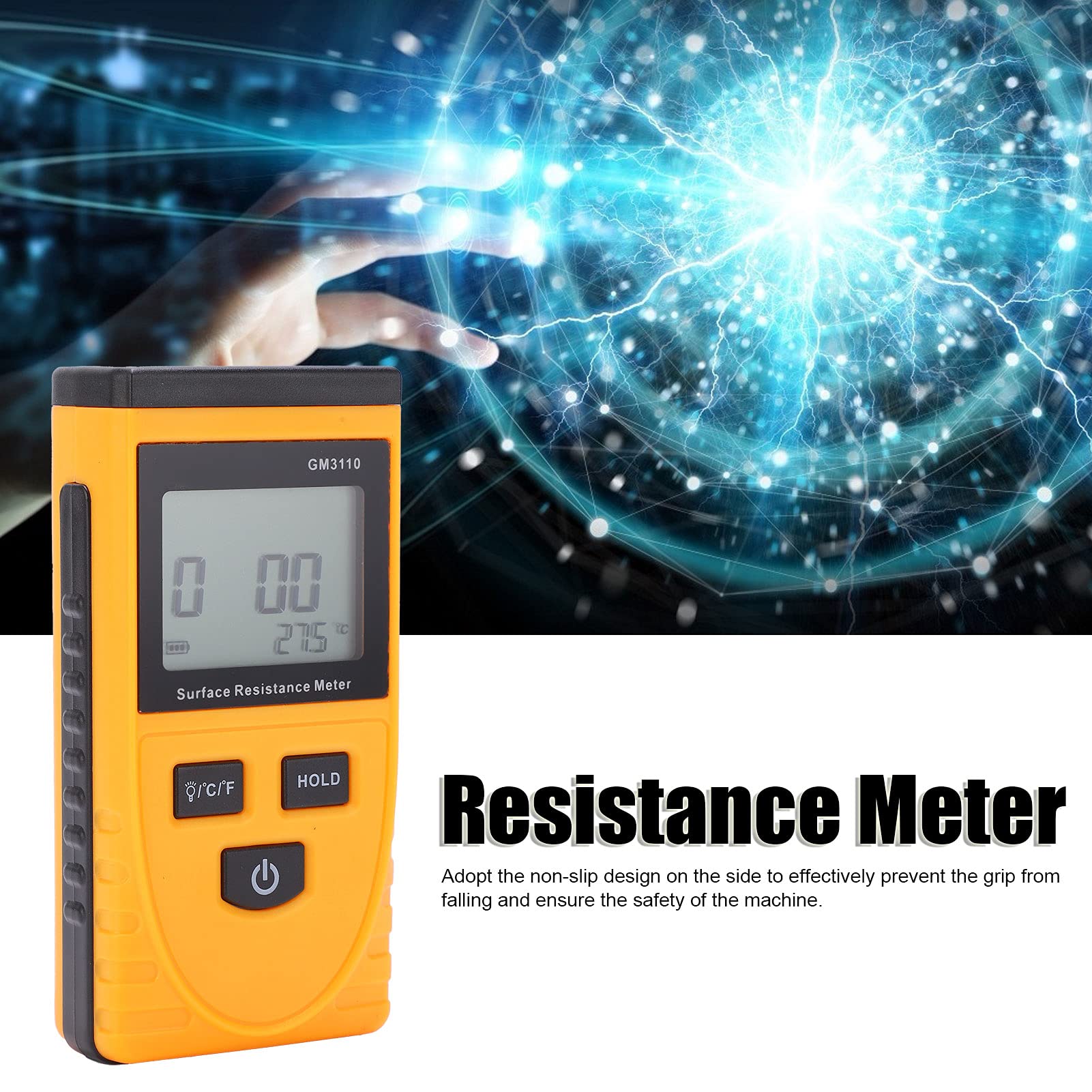 GM3110 Antistatisches Oberflächenwiderstandsmessgerät Mit Hochauflösender LCD-Digitalanzeige Mit Hintergrundbeleuchtung,Oberflächenwiderstandsmessgerät, Hochpräzises Tragbares Erdungswiderstandsmessg