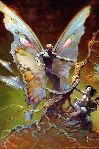 Frank Frazetta Mothman Cryptid Science FIction Fantasy Art Artista Retro Vintage 1970 Portada de cómics extraño espeluznante fresco póster de pared