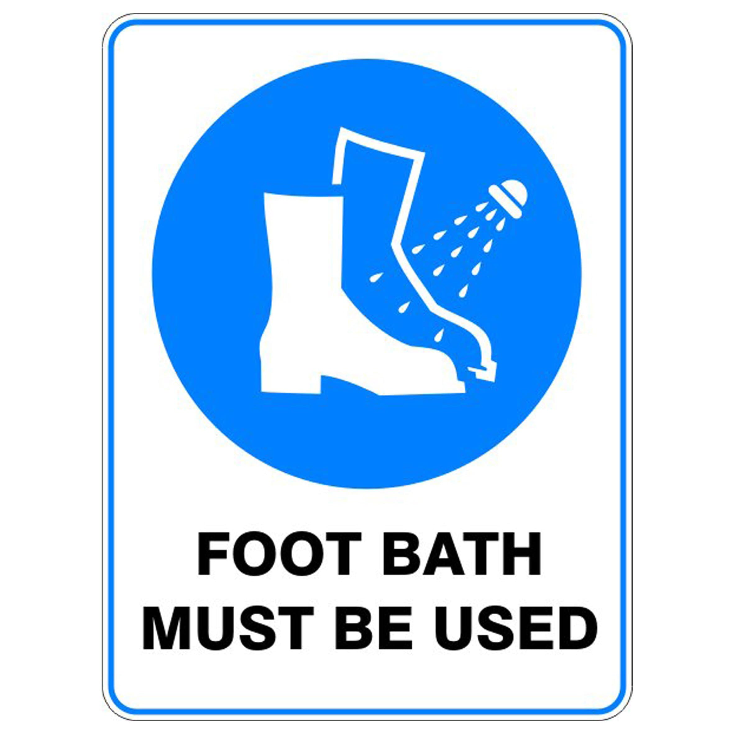 Foot Bath Must Be Mandatory Signs Metal Tin Sign 8 x 12 inch for Industrial & Commercial