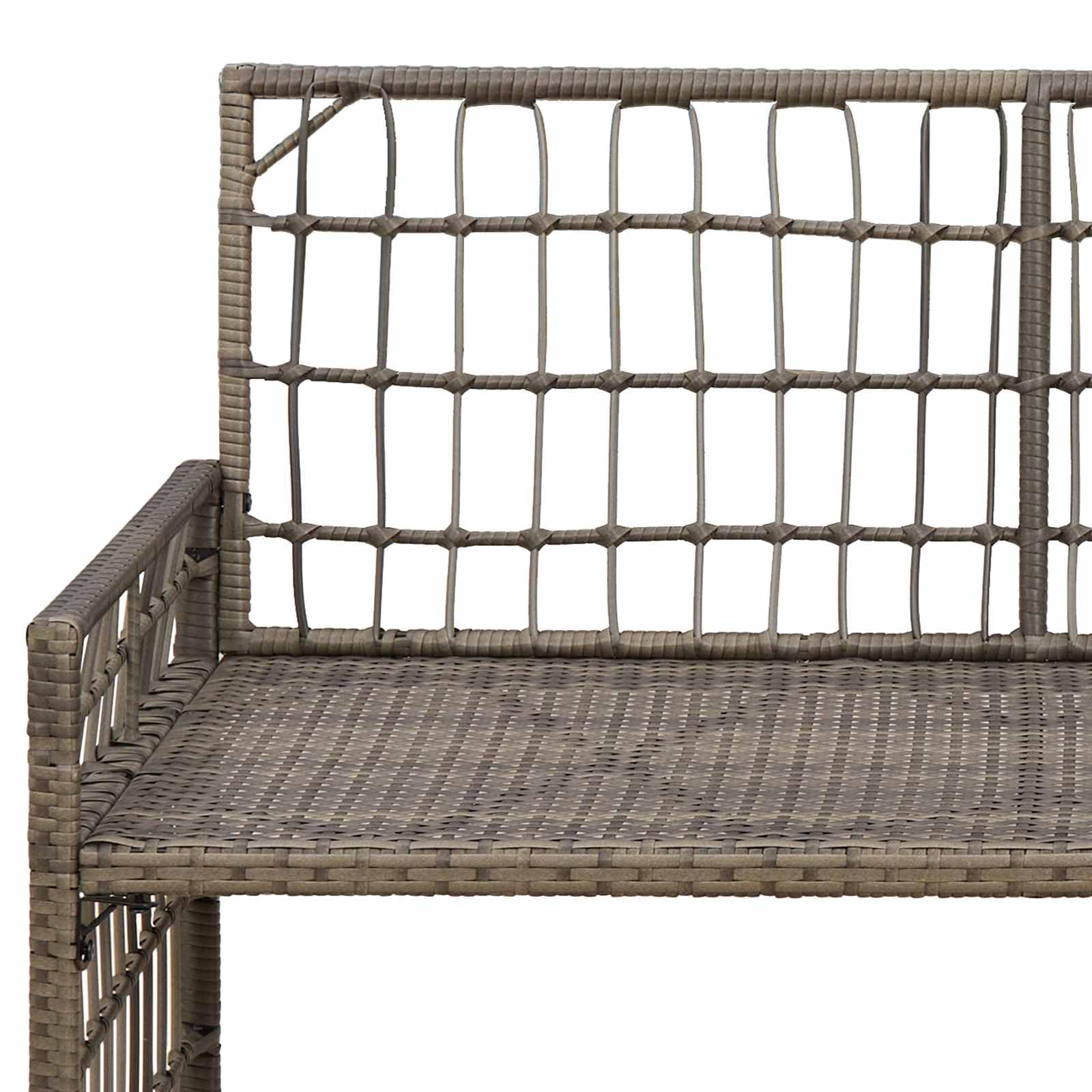 Banco de jardín resistente a la intemperie con cojín extraíble para terraza y jardín en las medidas 116 x 55 x 82 cm. Este título cumple con todos los requisitos: * Contiene todas las