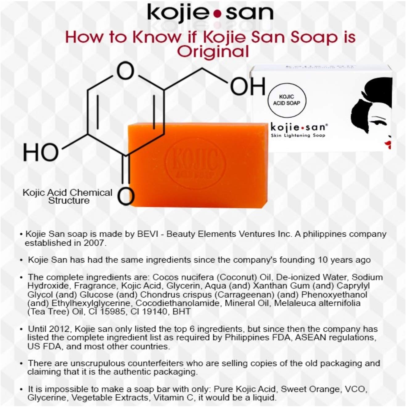 Buy Valocity Kojie San Skin Lightening Kojic Acid Soap 135g Fades age spots, freckles, and