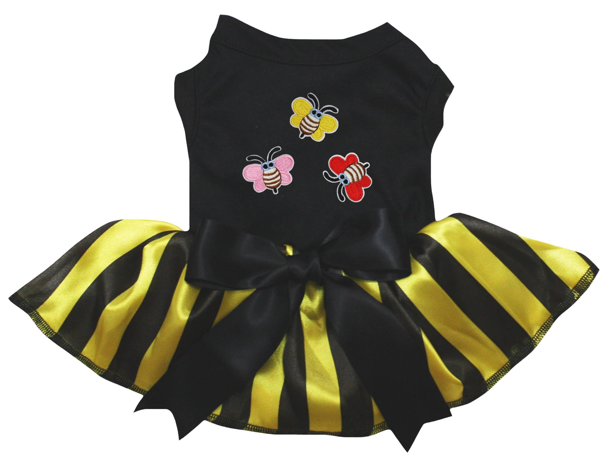 Robe pour chien Triple Little Bees à fines rayures noires légères S