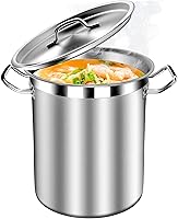 Vista 1 de STOCKPOT Olla Grande para Sopa con Tapa - Ollas de Acero Inoxidable de 40 Cuartos, Ollas de Cocina, Olla con Tapa, Ollas Grandes para Cocinar