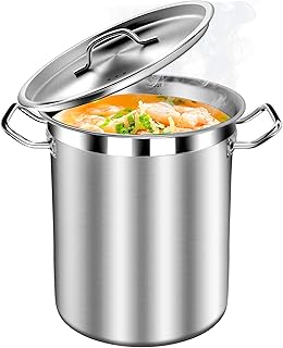 Large Soup Pot with Lid - 40 Quart Stainless Steel Stockpots, Cooking Pots, Stock Pot with Lid, Big Pots for Cooking, Heavy Duty, Induction & Oven Safe