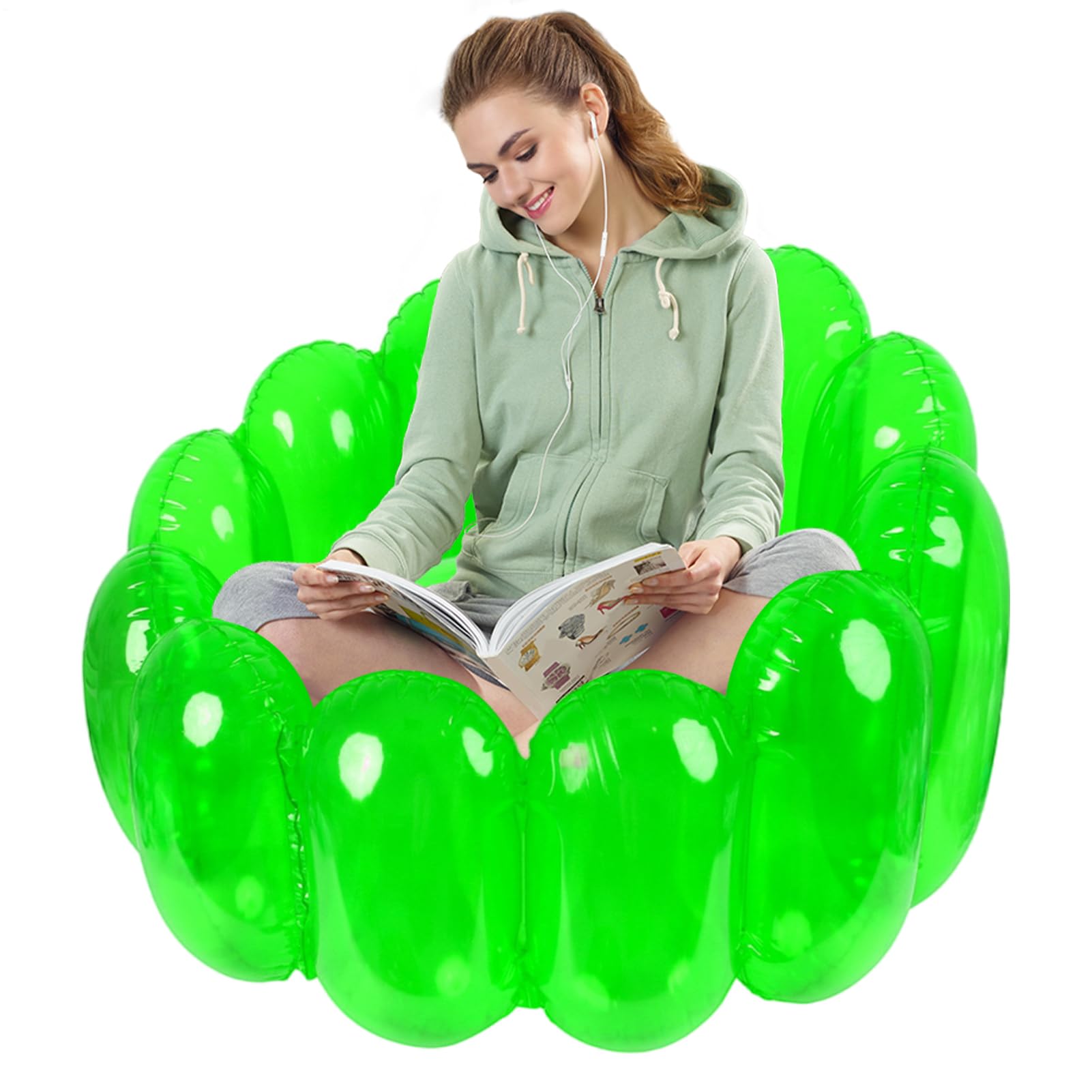 Generisch Silla de aire inflable, silla inflable - Jelly portátil
