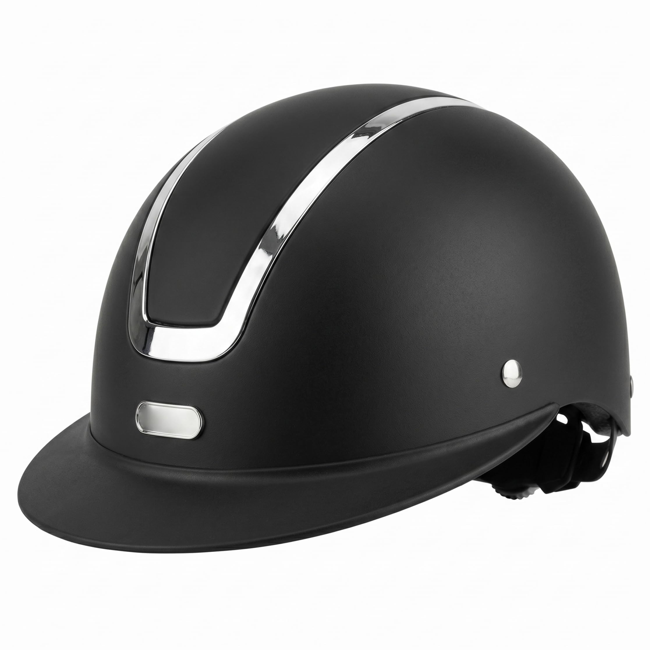 Casque d'équitation, Casque d'équitation pour Enfants résistant aux Chocs pour l'entraînement en Plein air-Noir Mat, Ajustement réglable de 48 à 52cm