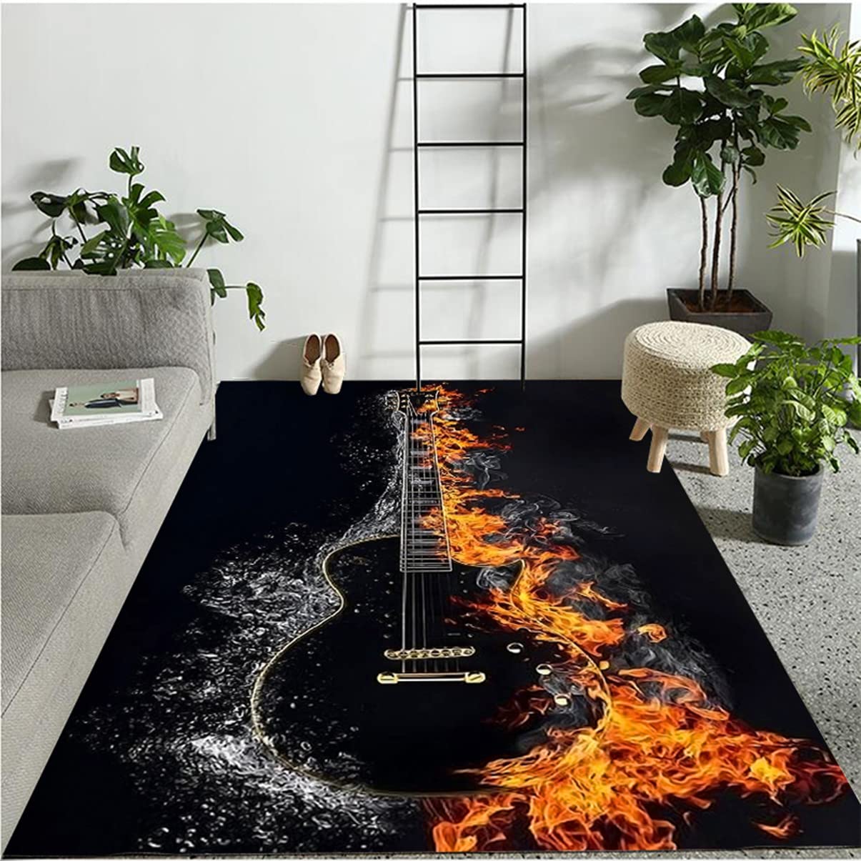 Tapis de sol lavable musique fini les glissades avec ce tapis flanelle 100x150 cm