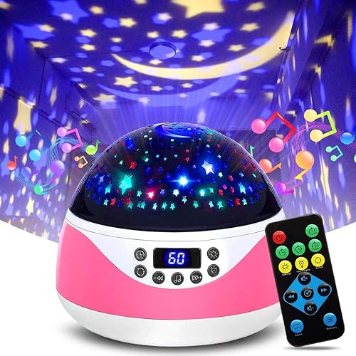 Miniatura 2 de Proyector de luces nocturnas para niñas con temporizador y proyector de luz de estrella musical para dormitorio, gran regalo de cumpleaños para
