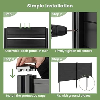 50sＬ２－Ｂ COSTWAY Privacy Fence 2 Panels, 48