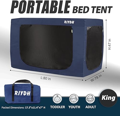 Miniatura 70 de Bed Tent Twin Bed Canopy Tents for Adult - Portable Dream Tent Indoor Sleeping Tents 70% Blackout with 3 Doors Breathable Private Space Tents