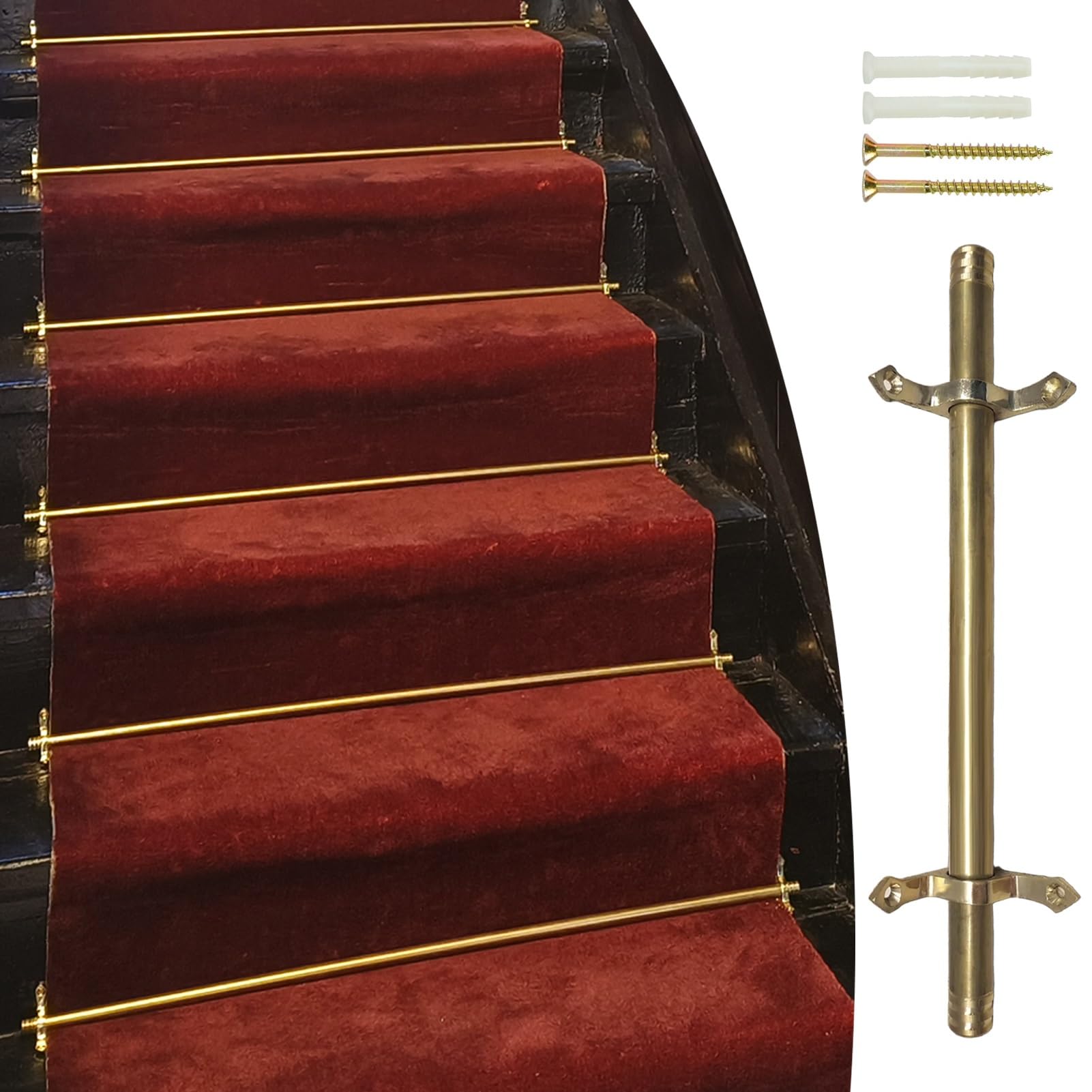 Tringles d'escalier en laiton massif style antique pour une décoration raffinée