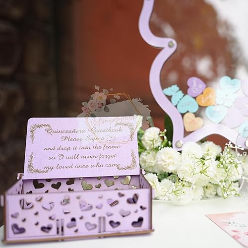 Miniatura 3 de Alternativa personalizada de árbol de arce y hojas, alternativa al libro de invitados de boda, caja de caída de árbol de hojas de otoño, alternativa