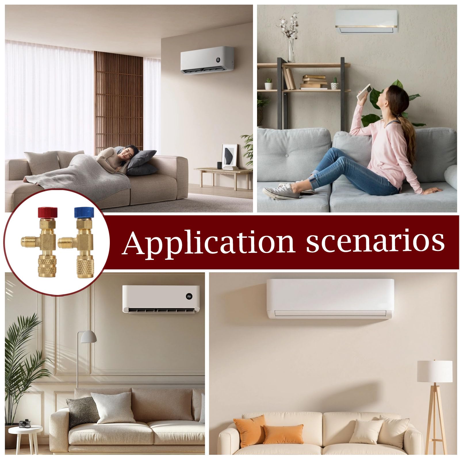 2 Pezzi Adattatori di Riempimento Refrigerante R410A e R22 con Valvola di Sicurezza e Attacco Rapido, Valvola di Sicurezza Condizionatore, Accessori per Aria Condizionata Facili da Usare e Affidabili