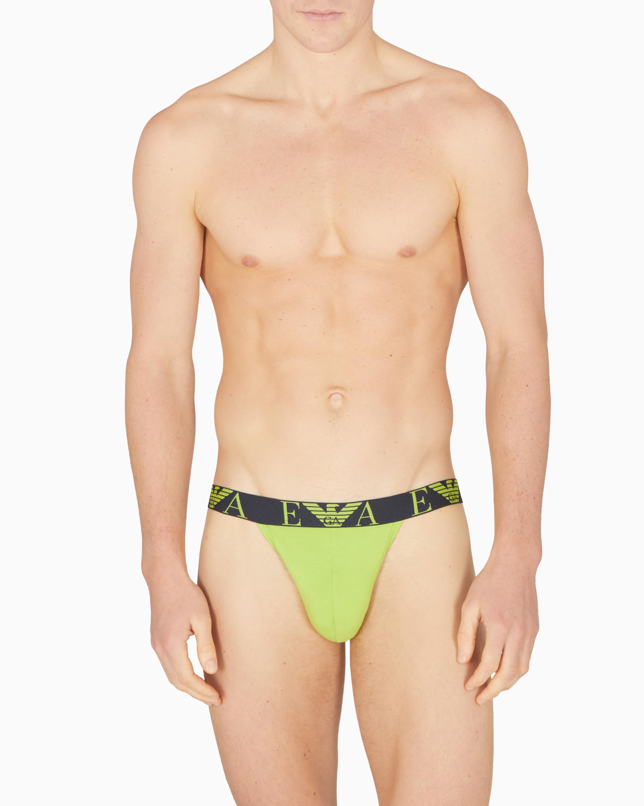 Emporio Armani Bold Monogram 2-Pack Thong Slip a Tanga Uomo (Pacco da 2)