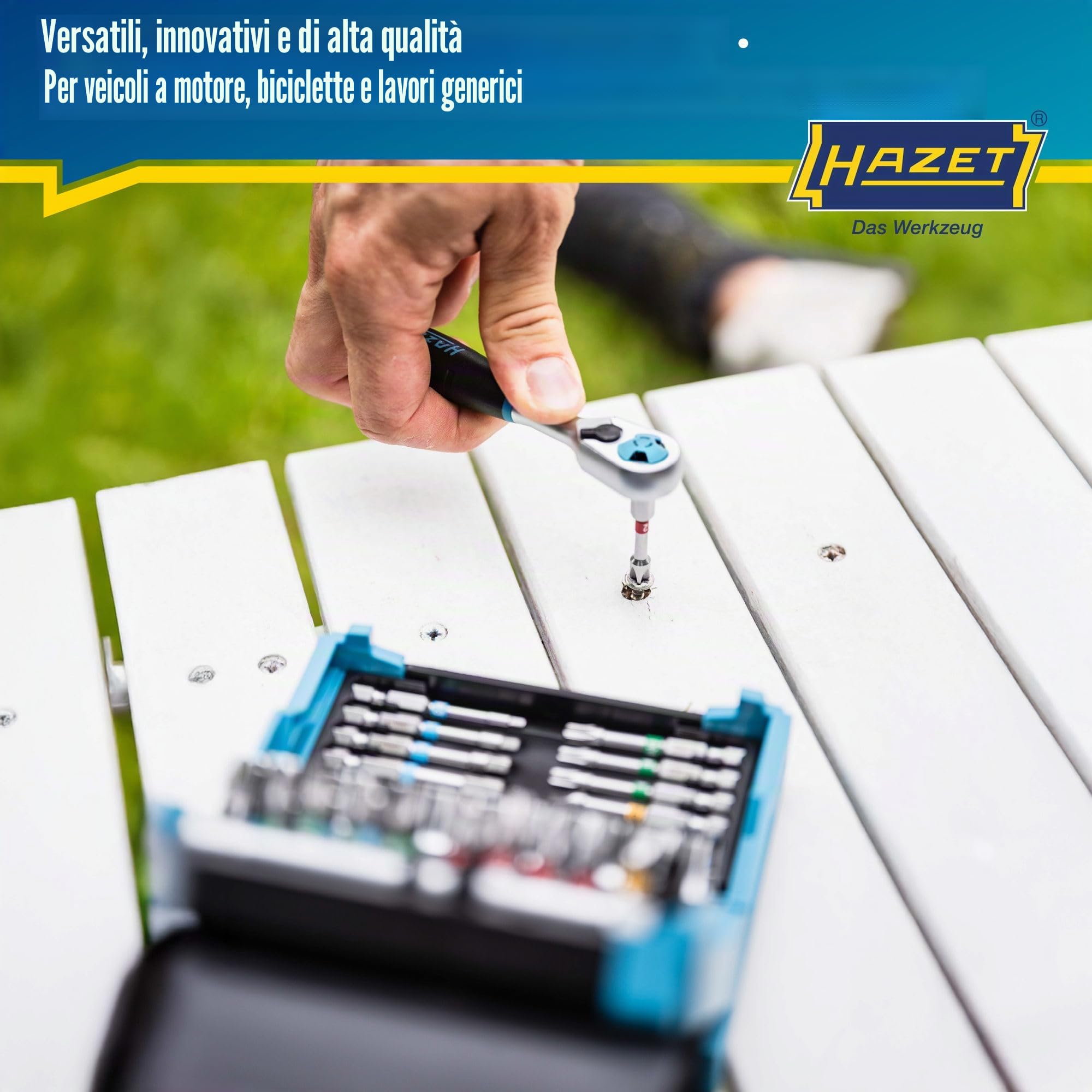Set di chiavi a bussola HAZET SmartCase 2200SC-2 | Set di chiavi a bussola da 50 pezzi, attacco: esagonale e quadrato 6,3 mm (1/4 di pollice), valigetta portautensili mobile Made in Germany