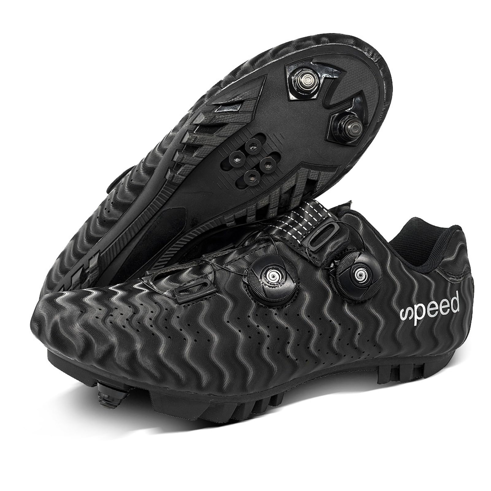 Mateju Zapatillas Ciclismo MTB Hombre Mujer, 36-47 EU Zapatillas Bicicleta de Montaña Hombre con Calas Respirables Antideslizantes para Deportes al Aire Libre