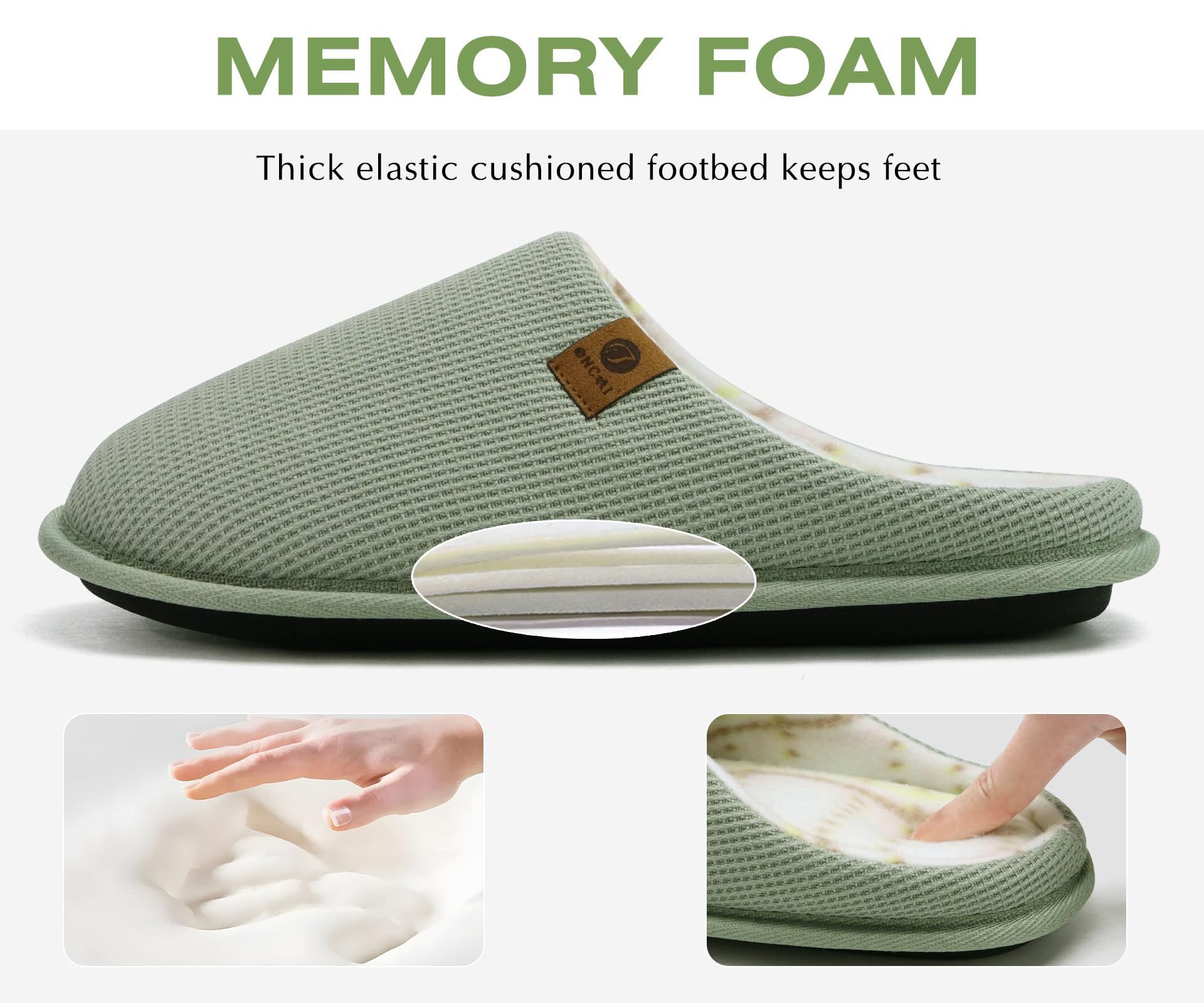 ONCAI Pantofole da Uomo Invernali Ciabatte da Casa con Memory Foam Calde Pelliccia Sintetica Cotone Scarpe Accogliente Antiscivolo Suola EU Dimensione 40-49