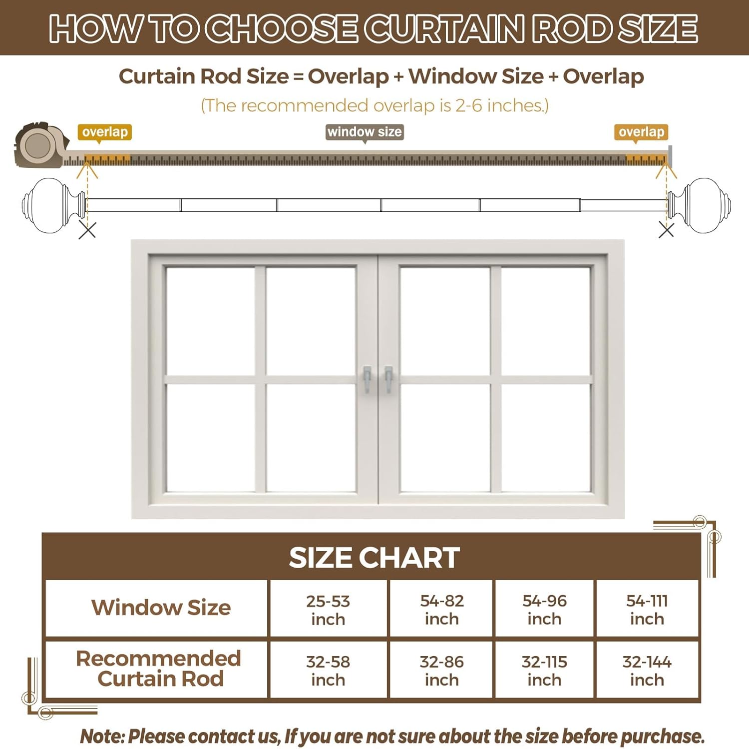 Silver Curtain Rods 72 to 144 Inches and 2 Pack Silver Curtain Holdbacks, Window Drapery Tiebacks, Curtain Tie Silver Hooks for Wall with Translucent Finials(bundles)