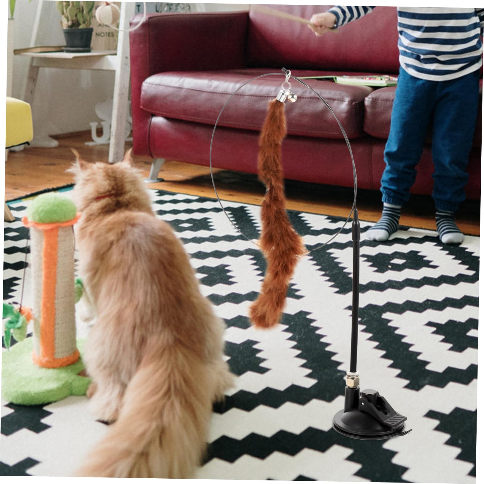 VANZACK 24stücke Teiliges Interaktive Katzenangel Mit Saugnapf Federteaser Und Glöckchen Spielzeug Aktivität Und Für Katzen