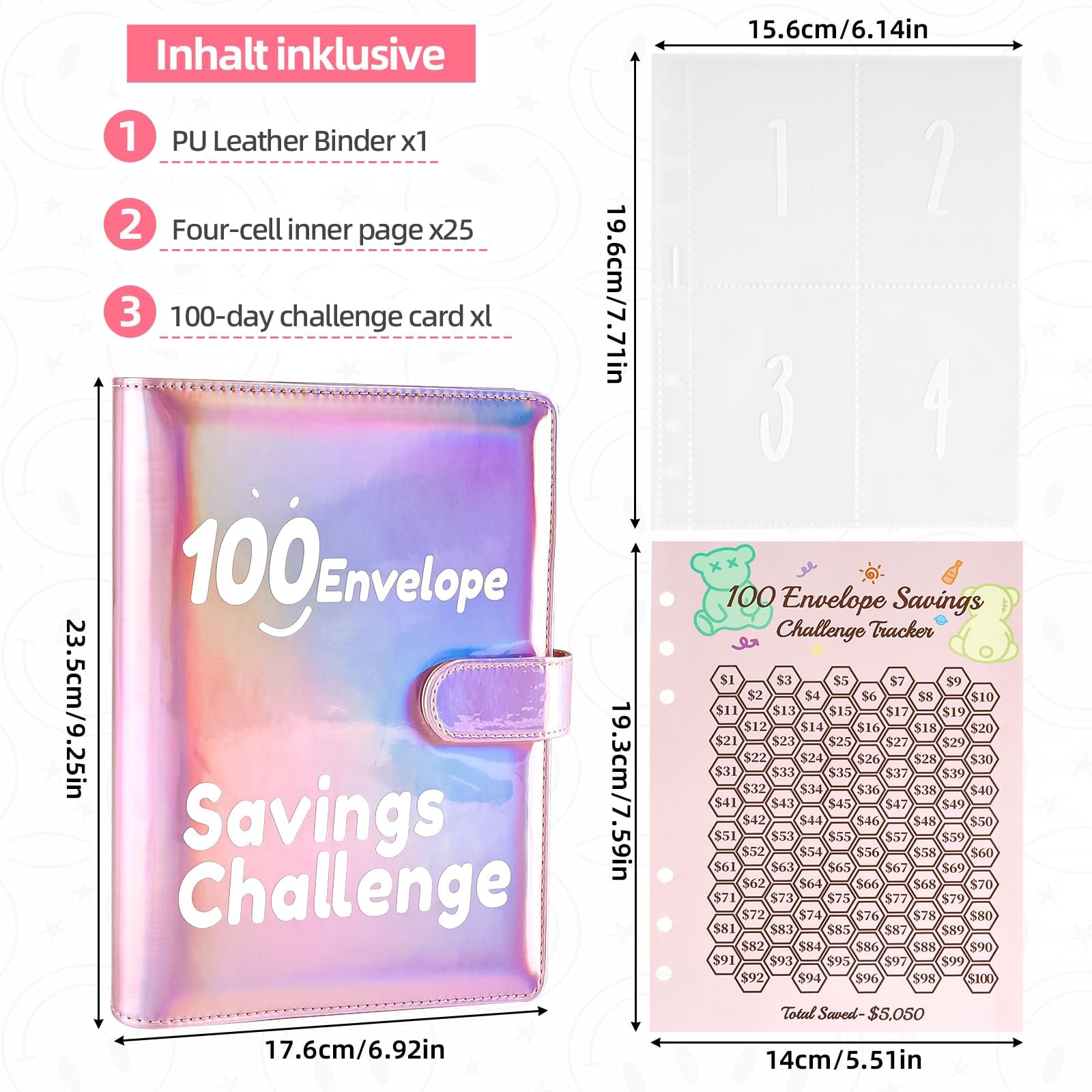 Lot De 100 Enveloppes Avec Cadenas à Mot De Passe, 17,8 X 11,5 Cm