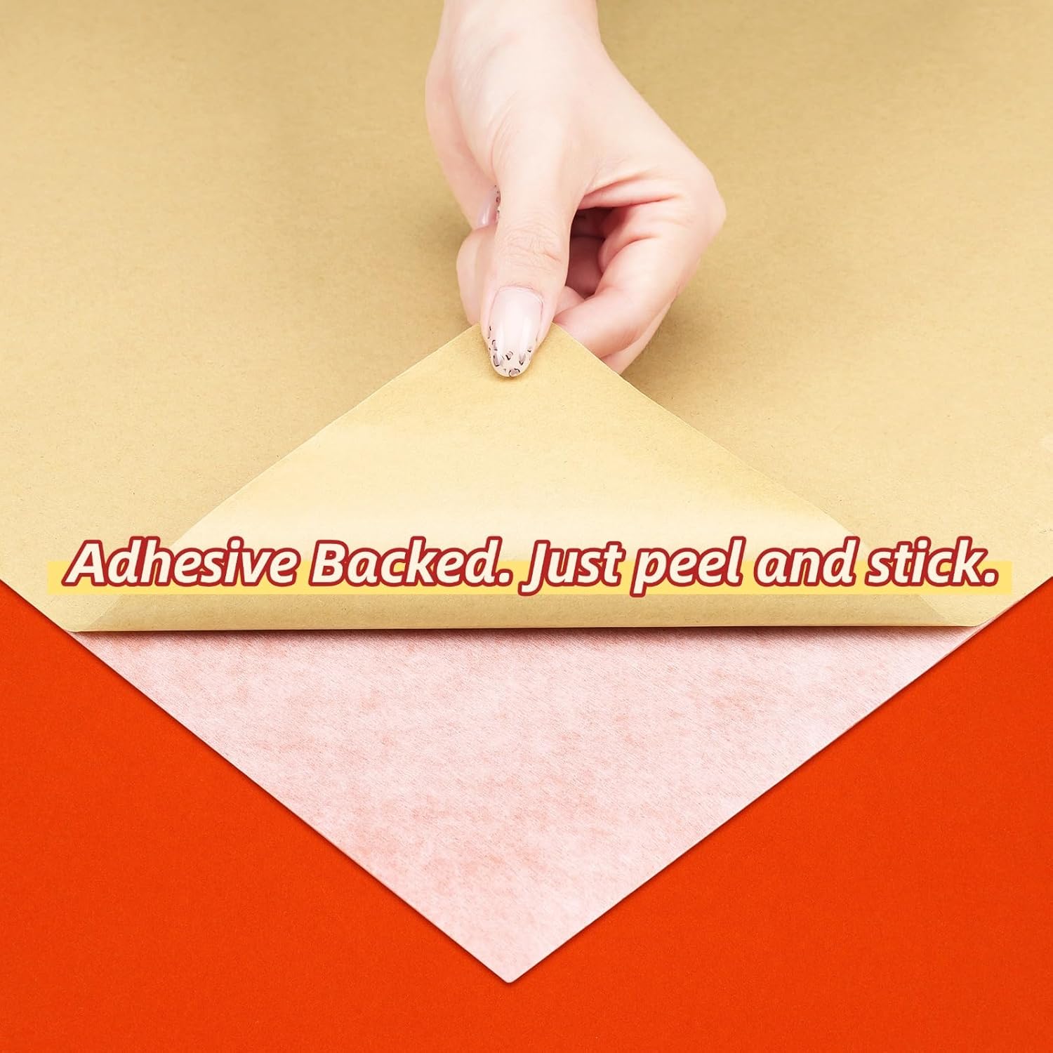Decotalk Orange Felt Fabric Wallpaper Velvet Wallpaper 15.7x200 Inch Self Adhesive Velvet Fabric for Crafts Jewelry Box Drawer Liner Orange Wallpaper Velvet Contact Paper Orange Felt Sheets Wallpaper
