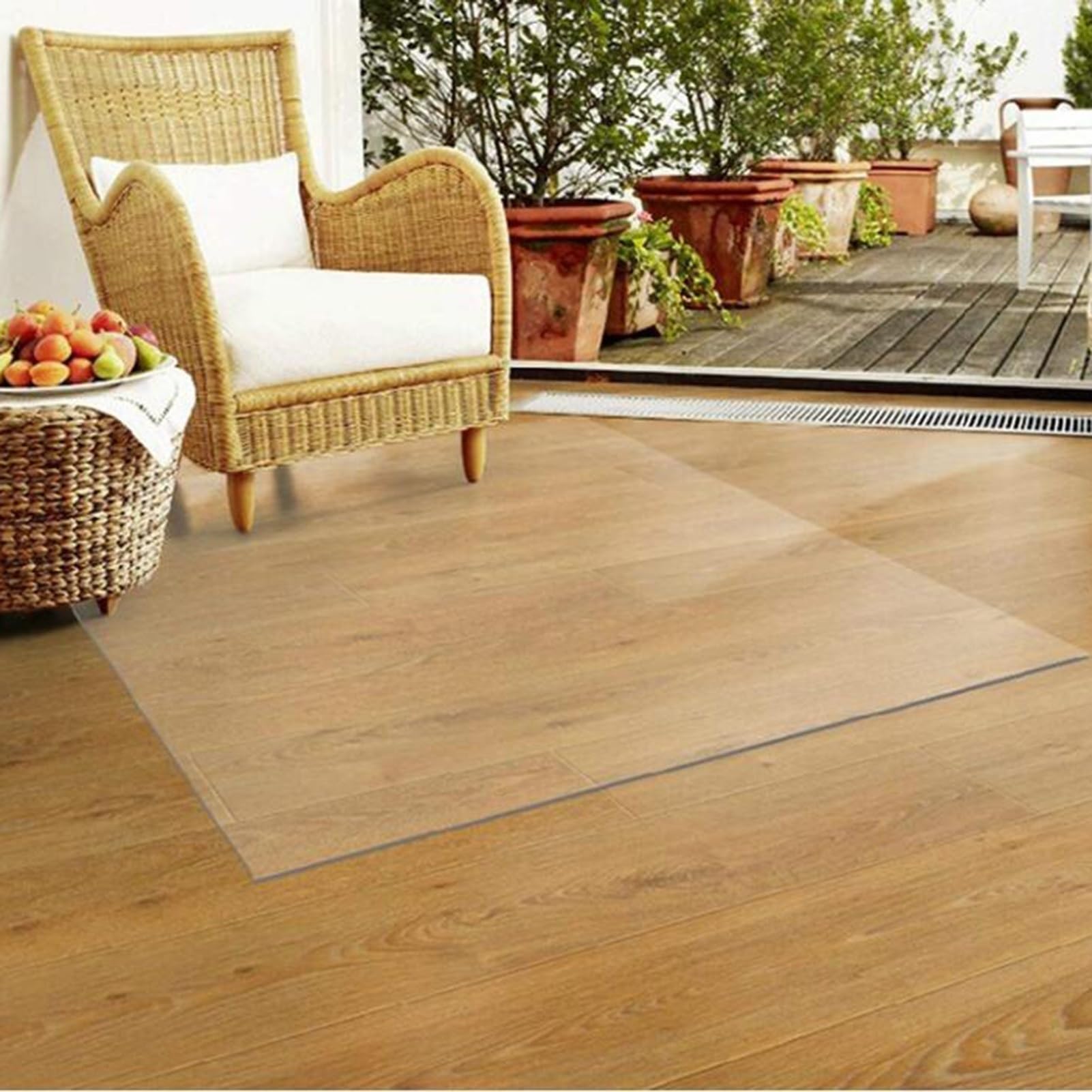 Large Clear Plastic Floor Mat to Protect Hardwood, 60 90 120 150 180 210cm Wide Wipeable Non-Slip Area Rug, for Living Room/Study/Office, Cuttable Vinyl Plastic (Size : WxL 4x9ft/122x275cm)