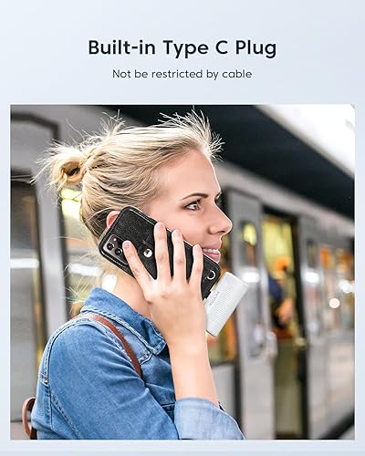 Miniatura 3 de Kuulaa Cargador de teléfono portátil con enchufe USB-C integrado, mini cargador portátil de 4500 mAh, batería pequeña para iPhone 1516, Samsung