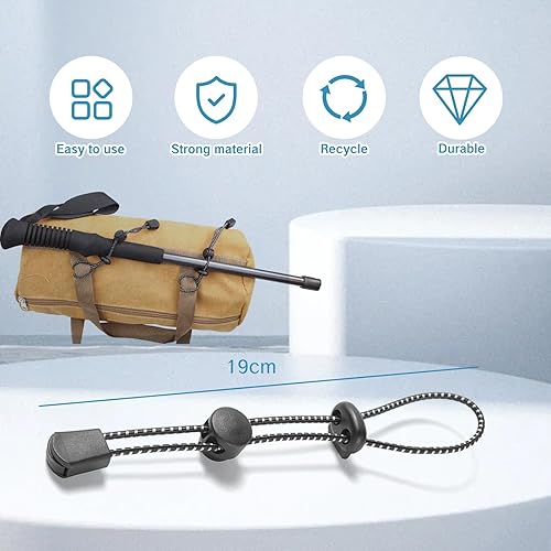 Miniatura 2 de NIIIYTYB Mochila con soporte para bastón de trekking, cuerda elástica ajustable, correas elásticas para mochileros, escalada, senderismo, bastones