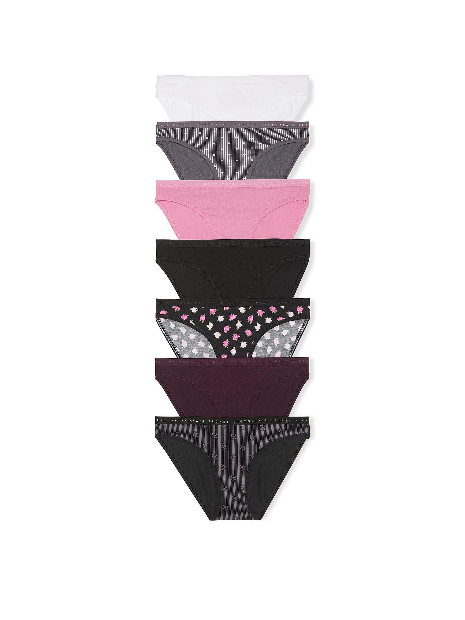Victorias Secret Womens Cotton Bikini Underwear Moderate Coverage Panties for Women Multi Pack XS-XXL