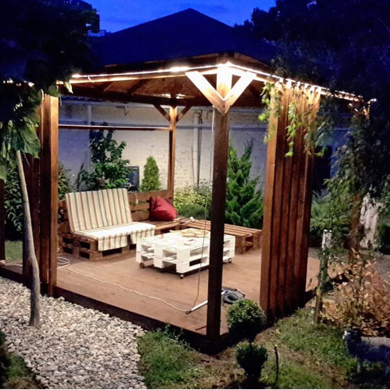 Striscia LED con Interruttore, Striscia LED 220v senza Trasformatore, Impermeabile IP65 LED Striscia Adesiva Strip LED, 6M, Bianco