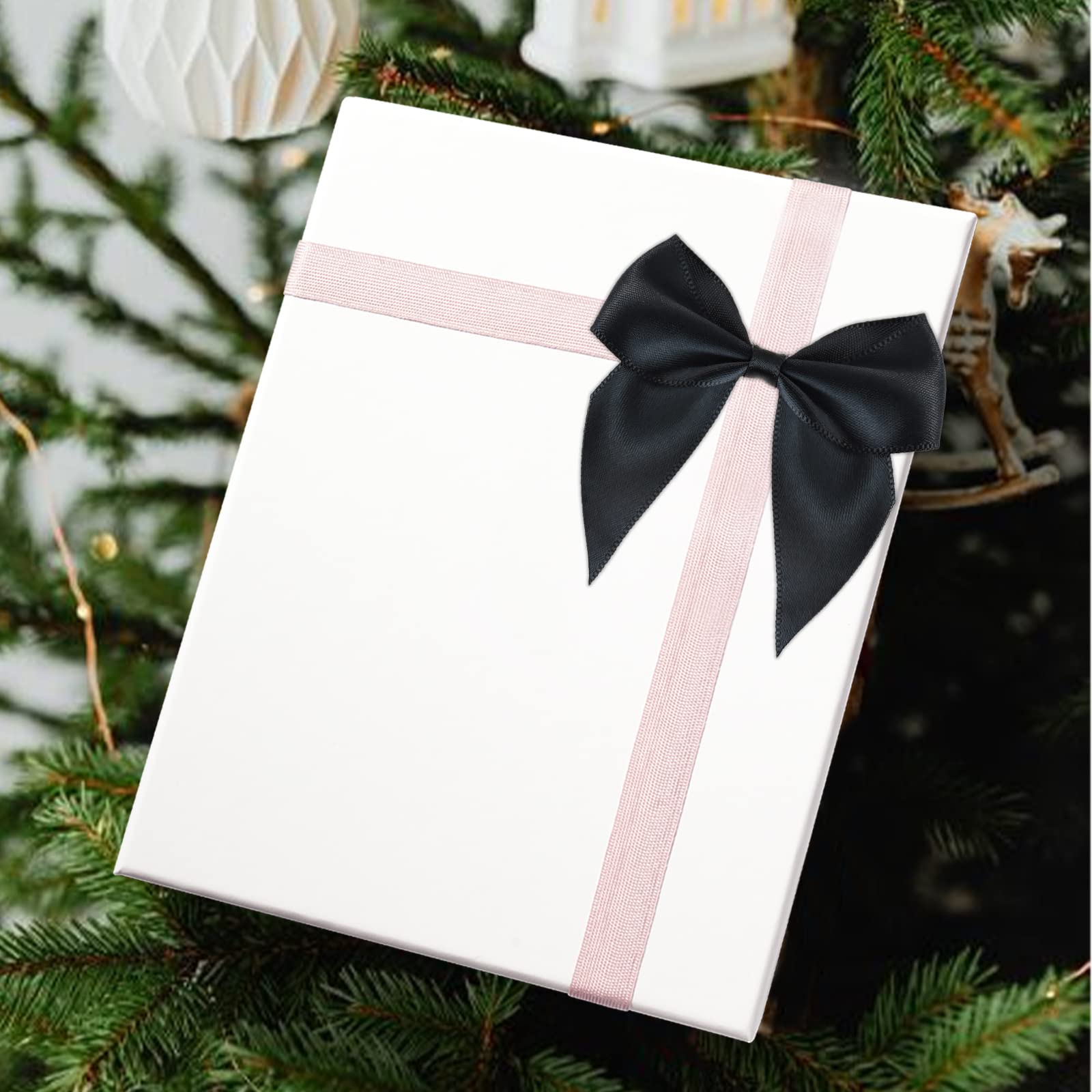 Lazos De Cinta Para Regalo 200 Mini Lazos Negros - Poliéster, 4cm, Para Regalos, Cabello O Ropa Lazos Manualidades Pequeños