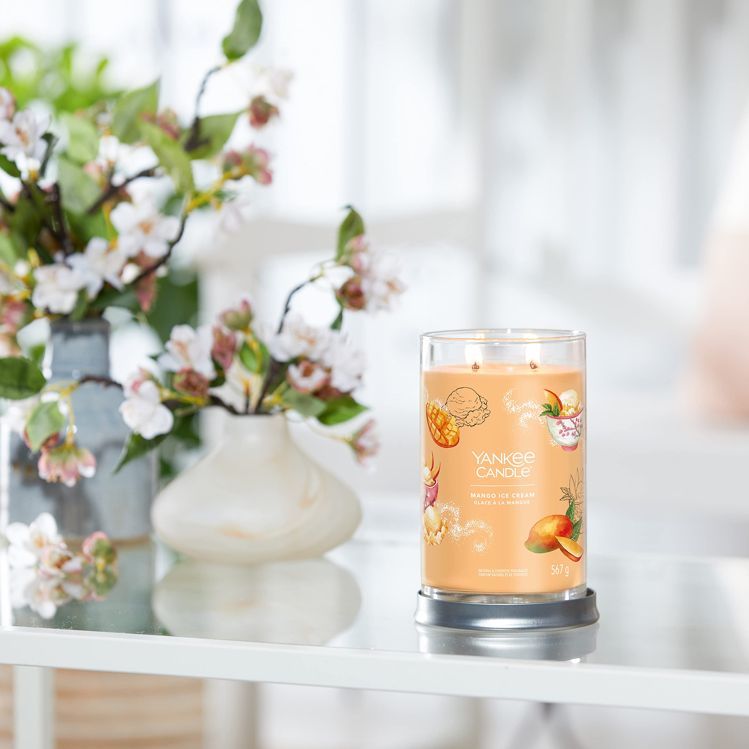 Yankee Candle Signature candela profumata | Gelato al mango in tumbler grande | Candele di miscela di cera di soia lunga durata | regalo perfetto per le donne