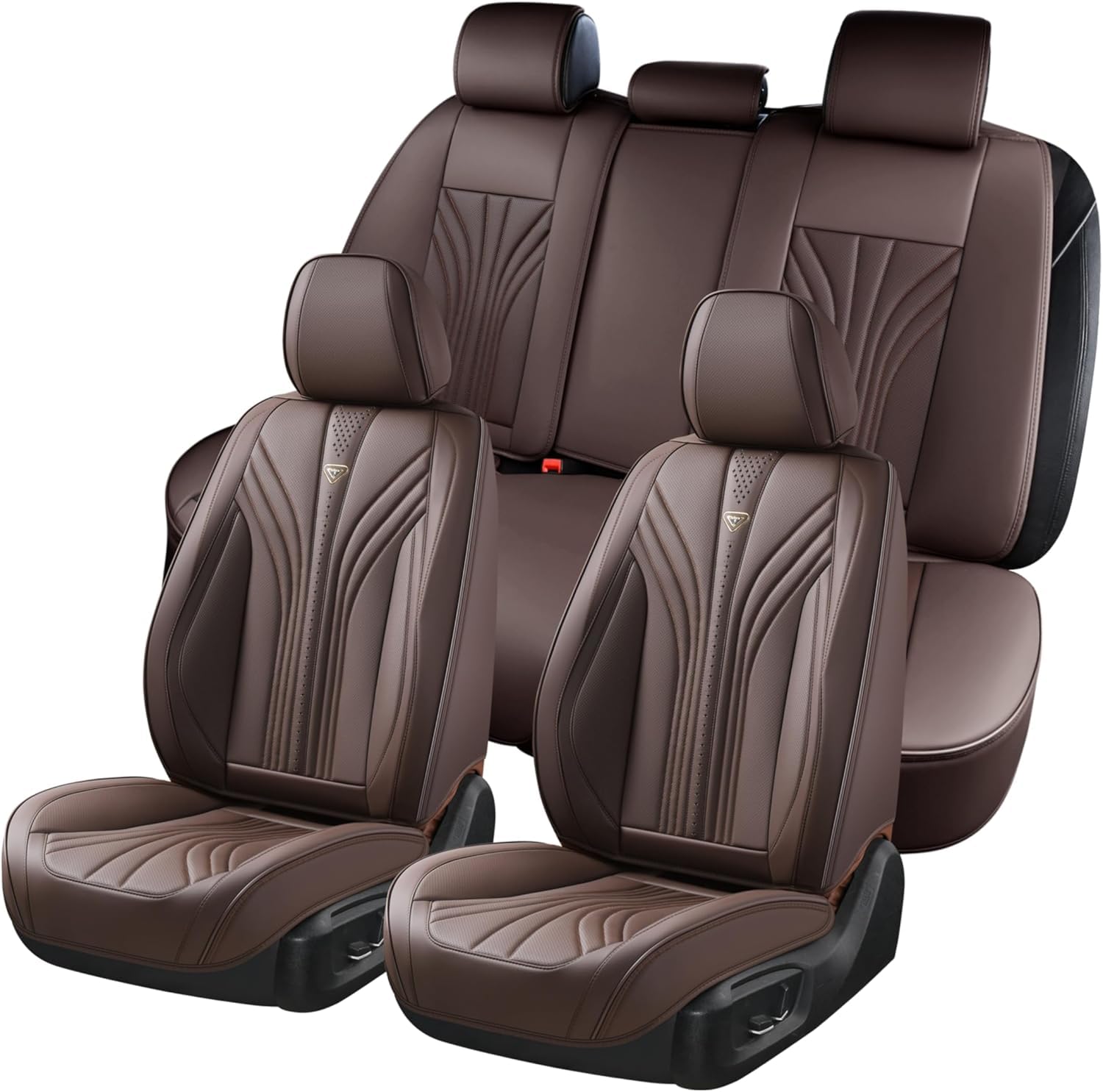 FLORICH Autositzbezüge Set PU Leder Vordersitze und Rückbank, wasserdichte Autositzauflage Universelle Passform für 95% Limousine, SUV, Pickup, Van
